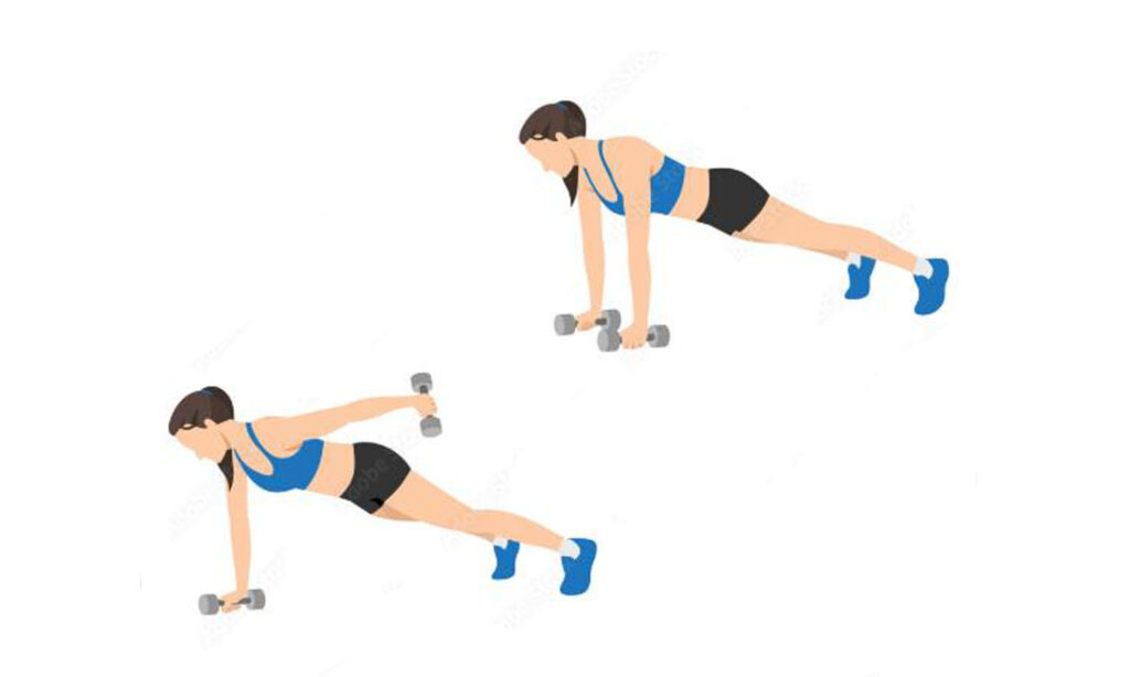 Dumbbell Plank Rows